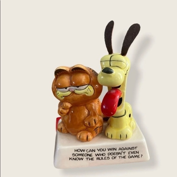 ENESCO GARFIELD CAT & ODIE  HOW CAN YOU WIN ....RULES OF GAME  FIGURINE  w tag - Picture 2 of 7